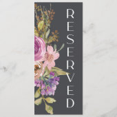 Menu Panneau de la chaise de Mariage de couleur rose pâ (Dos)