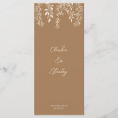 Menu Panser les fleurs Feuillage Chaud Romantique Boho (Devant)