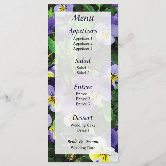 Menu Pansies... (Devant)