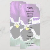 Menu Pansy pourpre et blanc (Devant / Derrière)