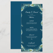 Menu Paon Éditable, Menu de Mariage, Baby Shower (Devant / Derrière)