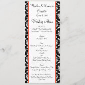 Menu Papaya Monogram Damask Wedding (Achterkant)