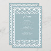Menu Papier bleu mexicain Fête des mariées Picado Boho (Devant / Derrière)