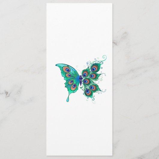 Menu Papillon aux plumes de paon vert (Devant)