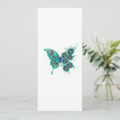 Menu Papillon aux plumes de paon vert (Debout devant)