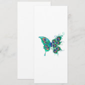 Menu Papillon aux plumes de paon vert (Devant / Derrière)