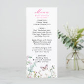 Menu Papillon Floral Vert de Printemps Mariage (Debout devant)