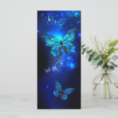 Menu Papillon Morpho sur fond sombre (Debout devant)