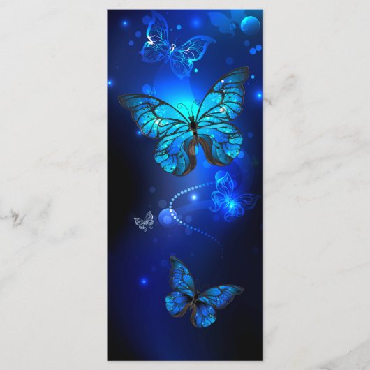 Menu Papillon Morpho sur fond sombre (Devant)