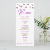Menu Papillon pourpre Fête des mariées à thème (Debout devant)