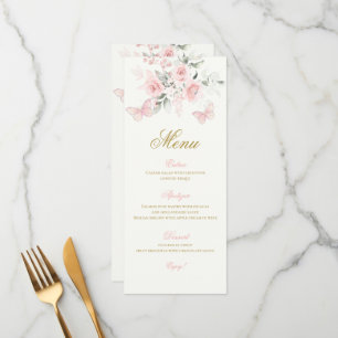 Menu Papillon rose Quinceañera