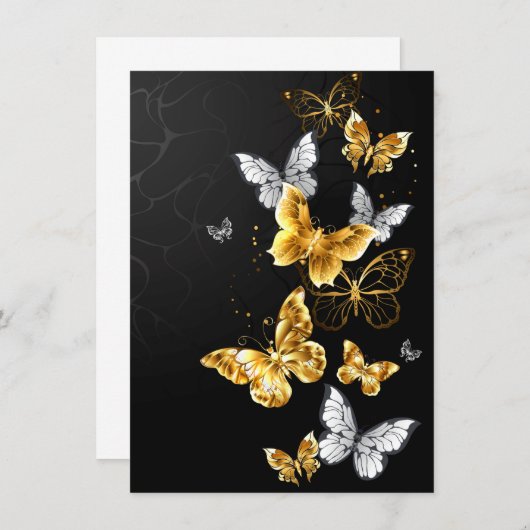 Menu Papillons d'or et de blanc (Devant / Derrière)