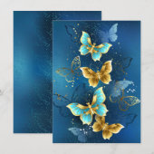 Menu Papillons dorés (Devant / Derrière)