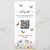 Menu Papillons fleur sauvage Élégant Mariage de code QR (Devant)
