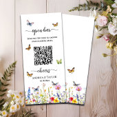 Menu Papillons fleur sauvage QR Code Mariage Open Bar