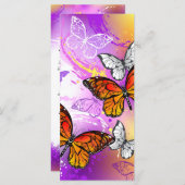 Menu Papillons Monarque sur Arrière - plan pourpre (Devant / Derrière)