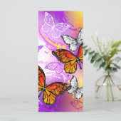 Menu Papillons Monarque sur Arrière - plan pourpre (Debout devant)