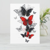 Menu Papillons noirs et rouges volants (Debout devant)
