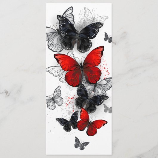 Menu Papillons noirs et rouges volants (Devant)