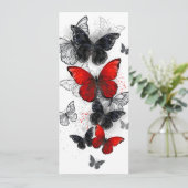 Menu Papillons noirs et rouges volants (Debout devant)