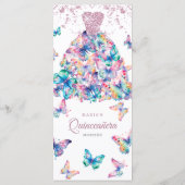 Menu Papillons rose Gold Sparkling Gown Quinceanera (Dos)