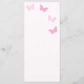 Menu Papillons roses Quinceanera (Dos)