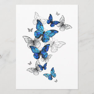 Menu Papillons volants bleus Morpho