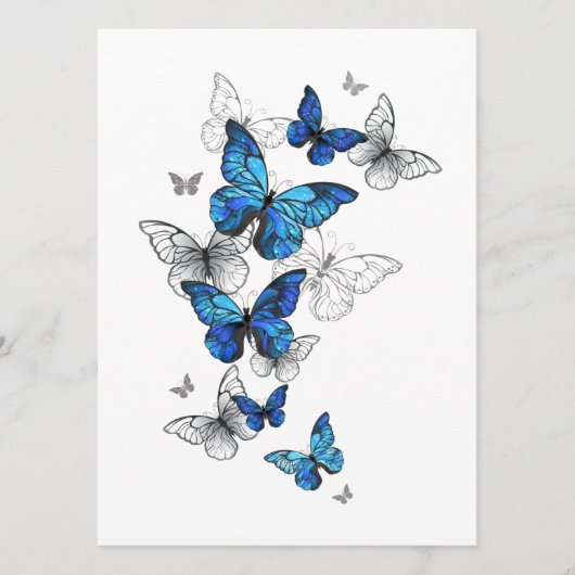 Menu Papillons volants bleus Morpho (Devant)