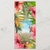 Menu Paradis de l'île | Aquarelle Florale Palms Mariage (Dos)