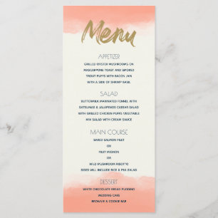 Menu Paradis Exotique Aquarelle de Corail