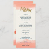 Menu Paradis Exotique Aquarelle de Corail (Devant / Derrière)