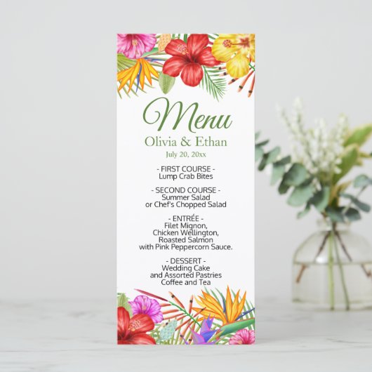 Menu Paradis tropical du jardin (Debout devant)