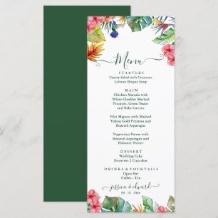 Menu Paradis tropical Hibiscus Mariage hawaïen