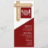 Menu Paramètre de table d'enseigne en bois, restaurant (Devant)