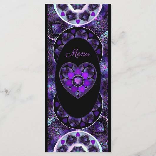 Menu Parapluie violet & coeurs .7 (Dos)