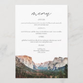 Menu Parc national YOSEMITE Skyline Watercolor Mariage (Devant)