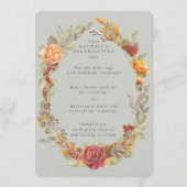 Menu Parcours 3 Plat à cadre floral Thanksgiving (Devant)