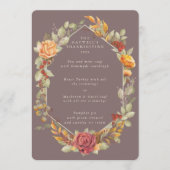 Menu Parcours 3 Plat à cadre floral Thanksgiving (Devant)