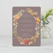 Menu Parcours 3 Plat à cadre floral Thanksgiving (Debout devant)