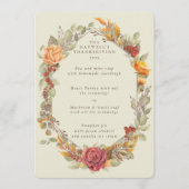 Menu Parcours 3 Plat à cadre floral Thanksgiving (Devant)