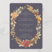 Menu Parcours 3 Plat à cadre floral Thanksgiving (Devant)