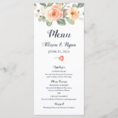 Menu Parfait Mariage floral Peach (Devant)