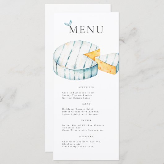 Menu Paris Café Boulangerie Brie Fromage (Devant / Derrière)