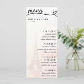 Menu Paris France Tour Eiffel Accueil de Mariage Coeur (Debout devant)