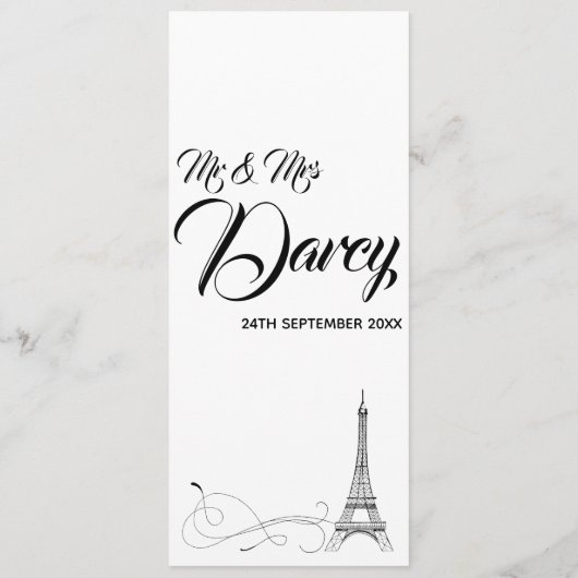 Menu Parisian Doodles (Dos)