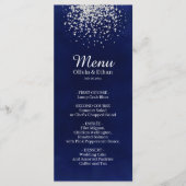 Menu Parties scintillant argent classique sur Royal Blu (Devant)