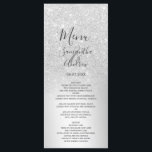 Menu Parties scintillant d'argent ombre métallique feui<br><div class="desc">Une parties scintillant argentée chic et luxueuse à l'ombre d'une feuille métallique menu mariage dîner avec élégante typographie calligraphique.</div>