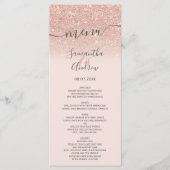 Menu parties scintillant d'or rose bleu rose script men (Devant)