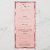 Menu parties scintillant d'or rose et feuille mariage d (Devant)