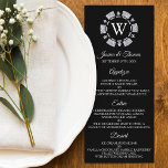 Menu Parties scintillant en argent Monogram Poker Chip<br><div class="desc">Célébrez dans le style grâce à ces menus mariages à thème casino tendance. Le design est facile à personnaliser avec votre propre libellé et votre famille et vos amis seront ravis quand ils recevront ces fabuleuses cartes de menu mariage.</div>